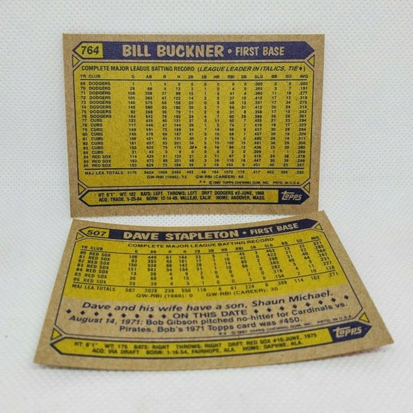 6 Vintage 1987 Boston Red Sox Topps Baseball Cards - Picture 4 of 8